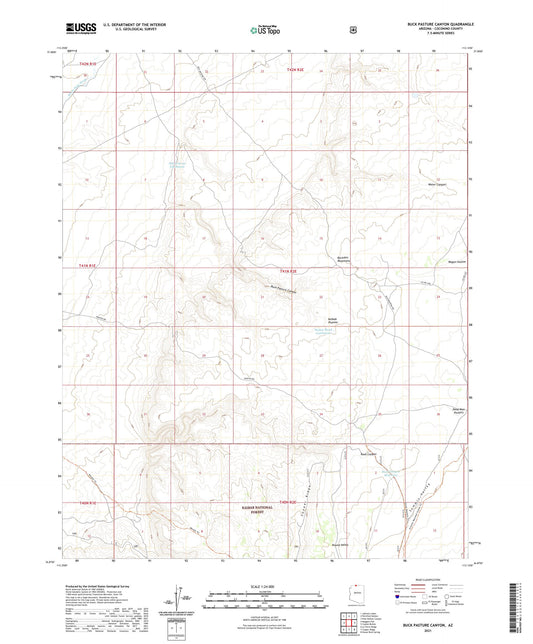Buck Pasture Canyon Arizona US Topo Map Image