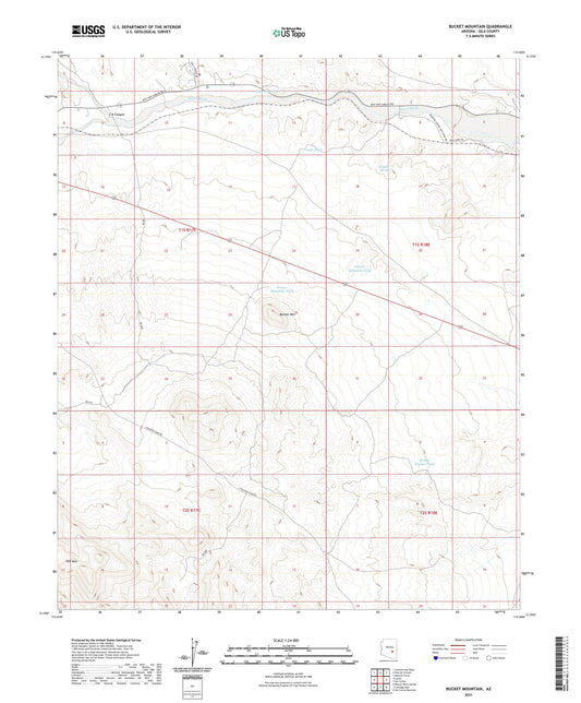 Bucket Mountain Arizona US Topo Map Image
