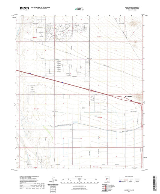 Buckeye NW Arizona US Topo Map Image
