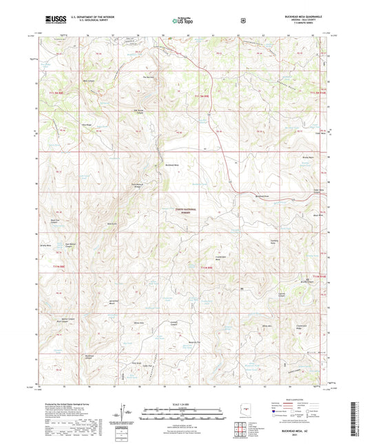 Buckhead Mesa Arizona US Topo Map Image