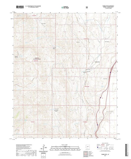 Bumble Bee Arizona US Topo Map Image
