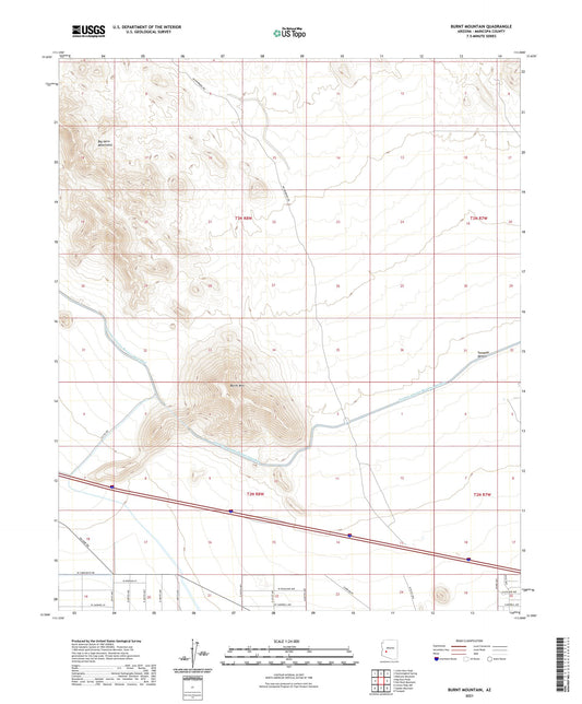Burnt Mountain Arizona US Topo Map Image