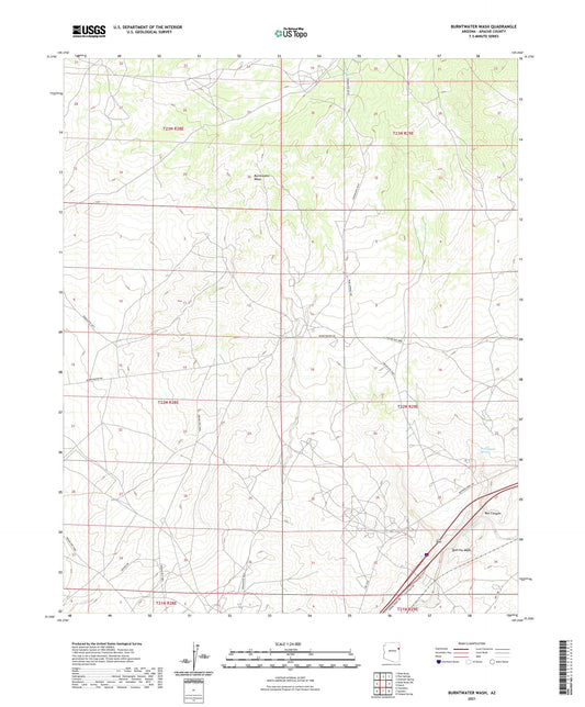Burntwater Wash Arizona US Topo Map Image