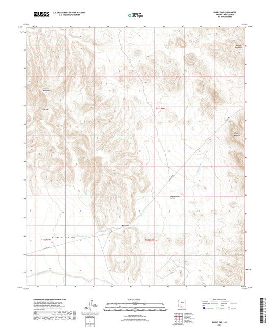 Burro Gap Arizona US Topo Map Image