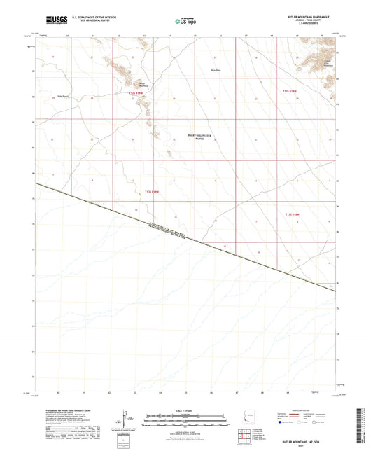 Butler Mountains Arizona US Topo Map Image