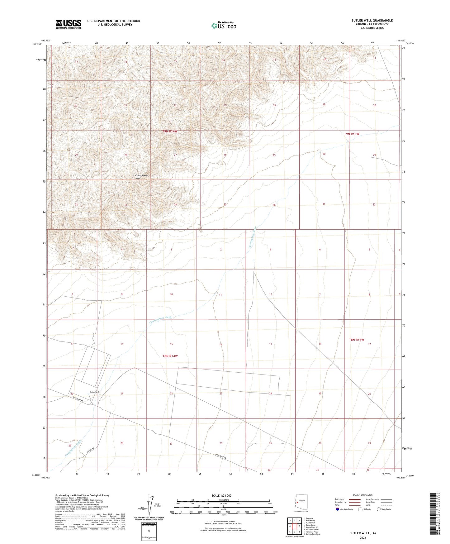 Butler Well Arizona US Topo Map Image