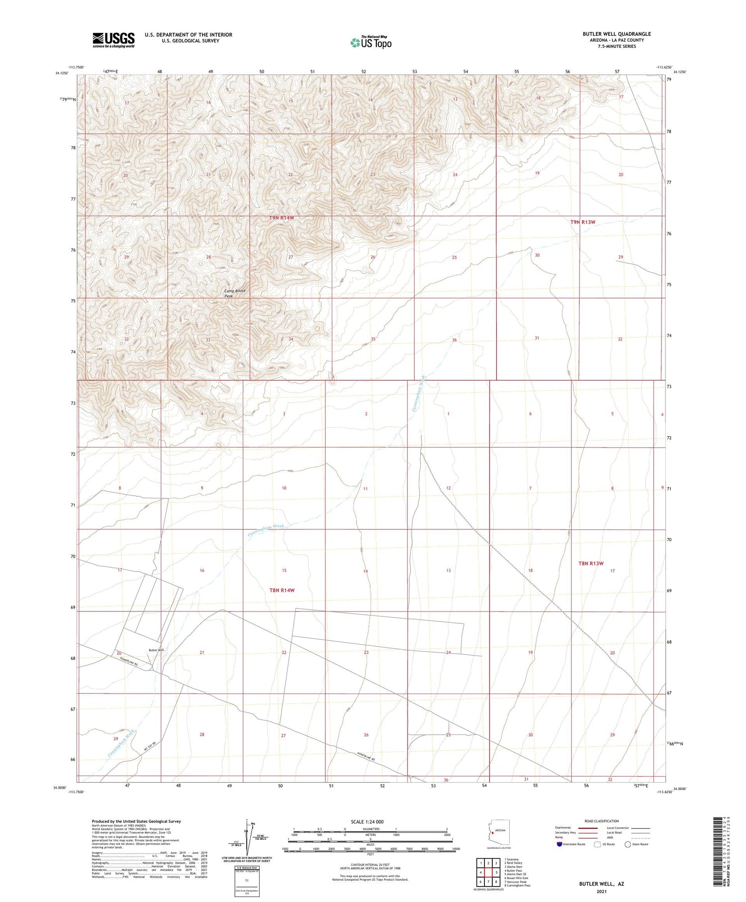 Butler Well Arizona US Topo Map Image