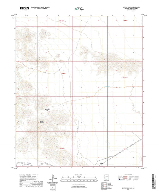 Butterfield Pass Arizona US Topo Map Image