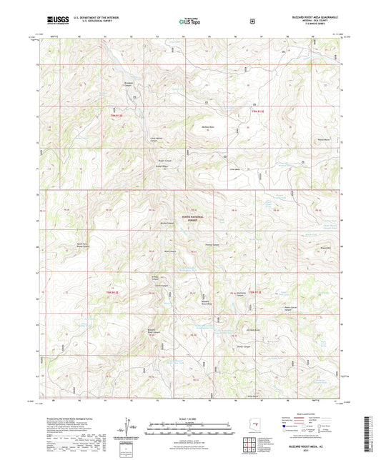 Buzzard Roost Mesa Arizona US Topo Map Image