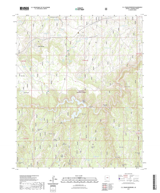 C.C. Cragin Reservoir Arizona US Topo Map Image