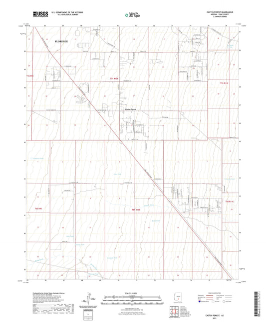 Cactus Forest Arizona US Topo Map Image