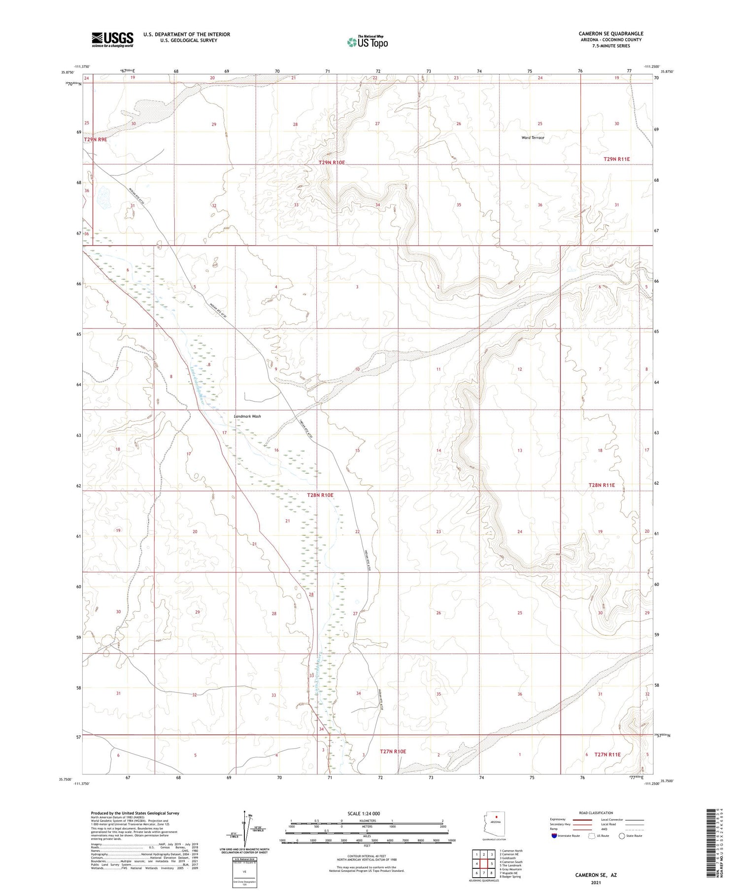 Cameron SE Arizona US Topo Map Image