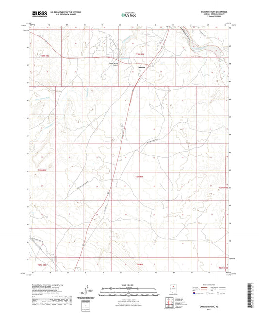 Cameron South Arizona US Topo Map Image