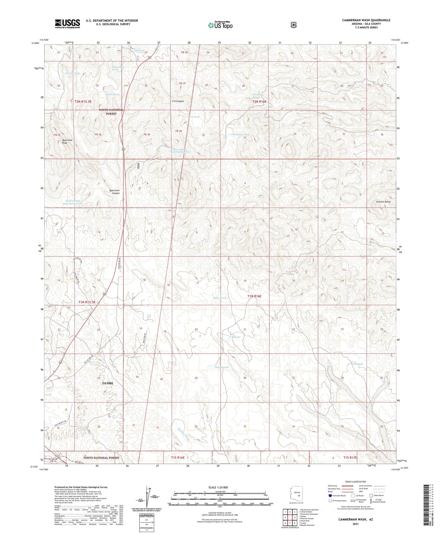 Cammerman Wash Arizona US Topo Map Image