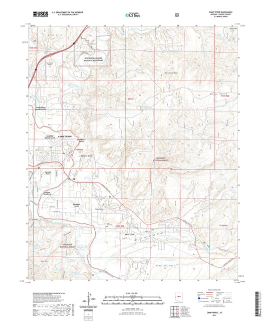Camp Verde Arizona US Topo Map Image