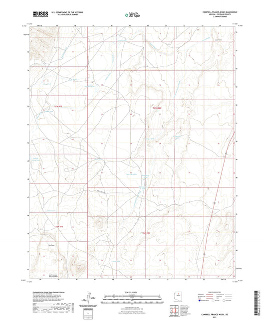 Campbell Francis Wash Arizona US Topo Map Image