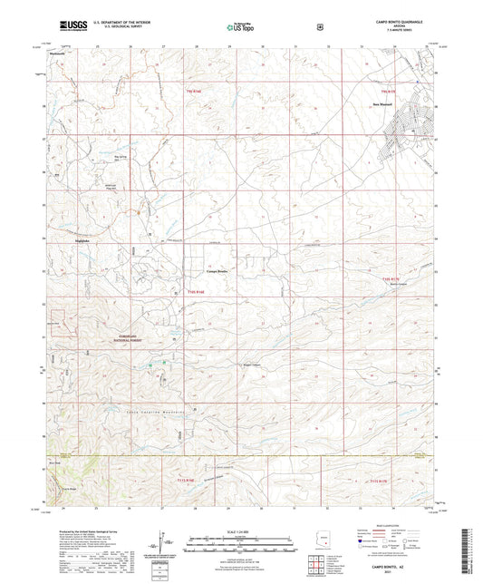 Campo Bonito Arizona US Topo Map Image