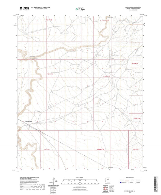 Canyon Diablo Arizona US Topo Map Image