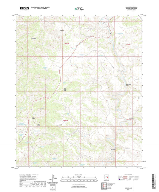 Carrizo Arizona US Topo Map Image