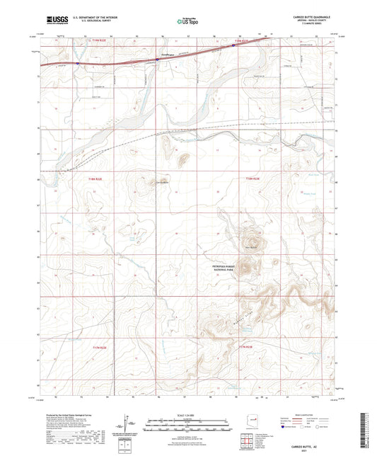 Carrizo Butte Arizona US Topo Map Image