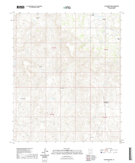 Cassadore Spring Arizona US Topo Map Image
