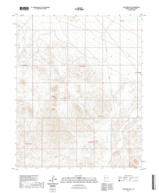 Castaneda Hills Arizona US Topo Map Image