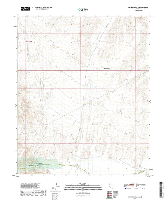 Castaneda Hills SW Arizona US Topo Map Image