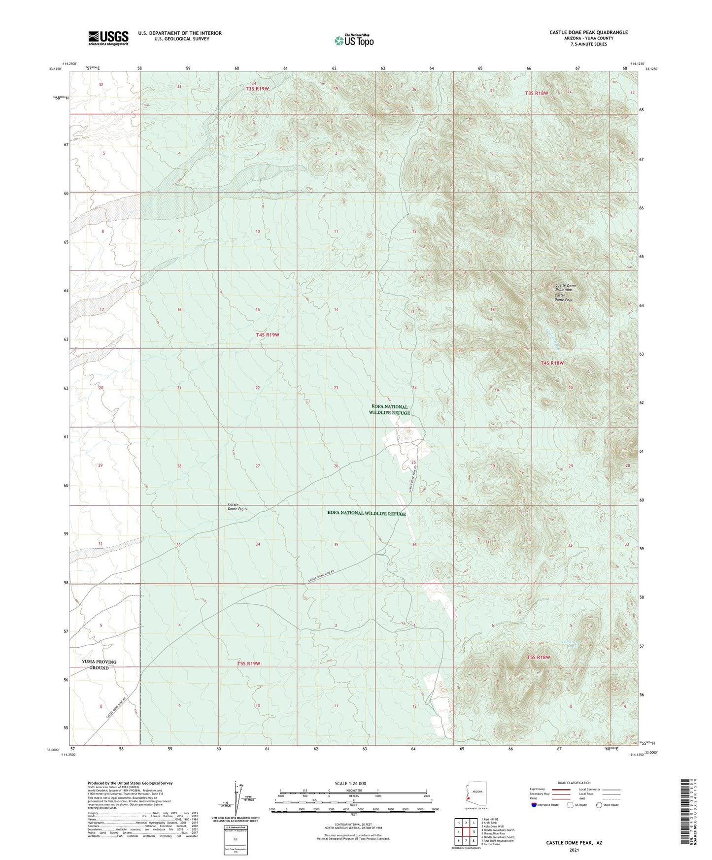 Castle Dome Peak Arizona US Topo Map Image