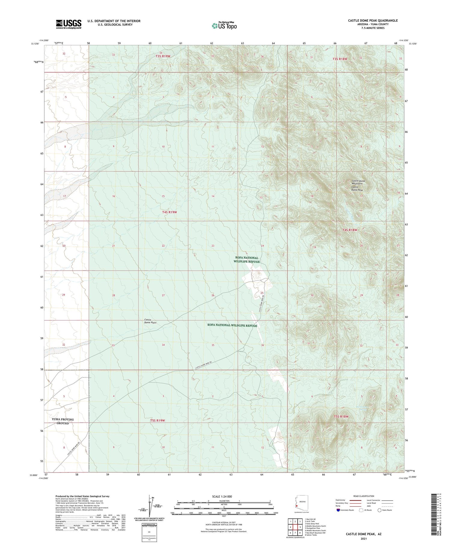 Castle Dome Peak Arizona US Topo Map Image