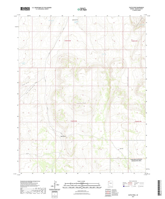 Castle Peak Arizona US Topo Map Image