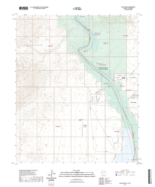 Castle Rock Arizona US Topo Map Image