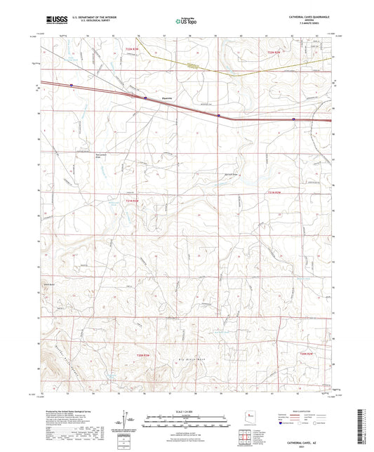 Cathedral Caves Arizona US Topo Map Image