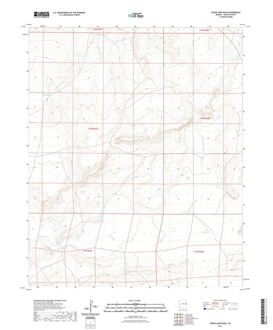 Cedar Lake Wash Arizona US Topo Map Image