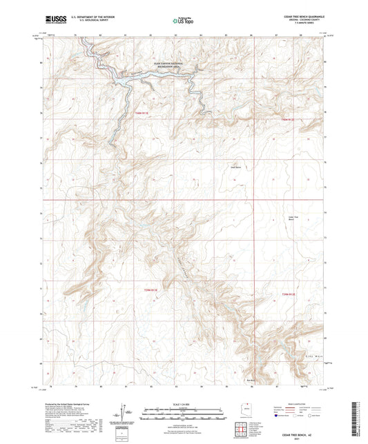 Cedar Tree Bench Arizona US Topo Map Image