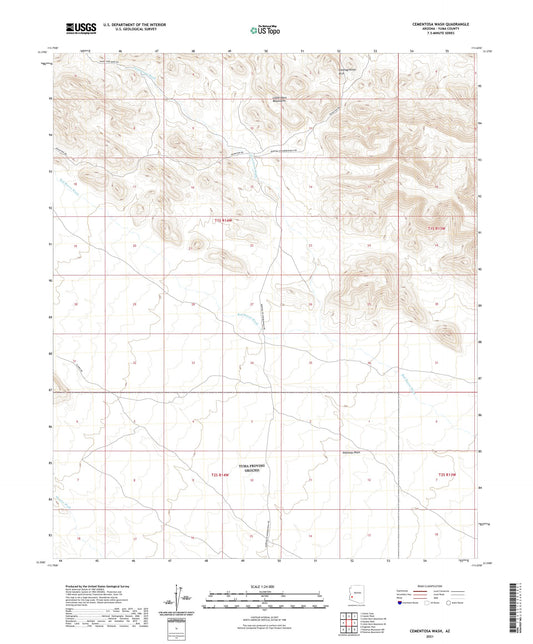 Cementosa Wash Arizona US Topo Map Image