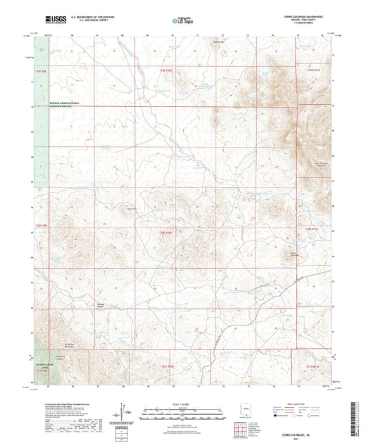 Cerro Colorado Arizona US Topo Map Image
