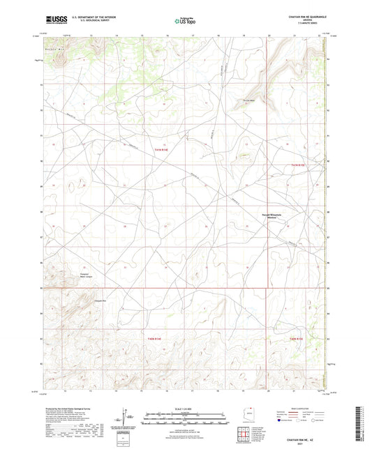 Chaiyahi Rim NE Arizona US Topo Map Image