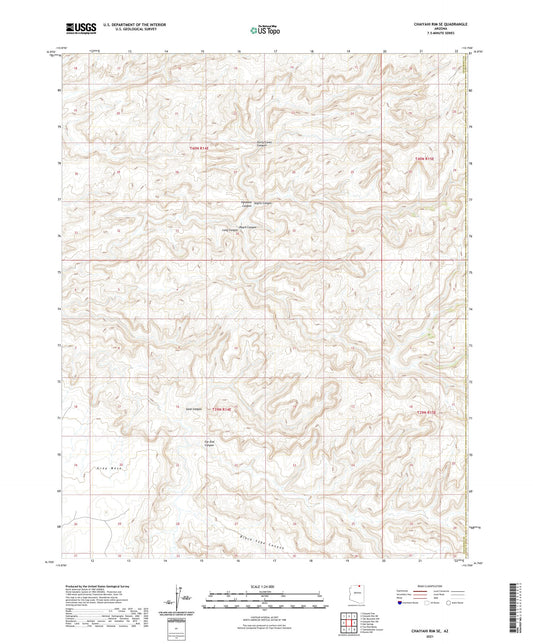 Chaiyahi Rim SE Arizona US Topo Map Image