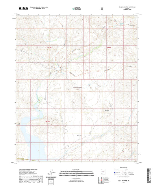 Chalk Mountain Arizona US Topo Map Image
