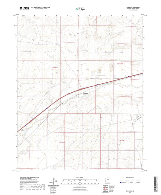 Chambers Arizona US Topo Map Image