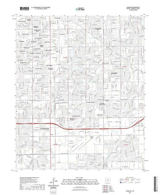 Chandler Arizona US Topo Map Image