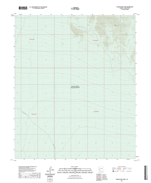Charlie Died Tank Arizona US Topo Map Image