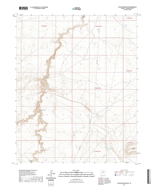 Chavez Mountain NE Arizona US Topo Map Image