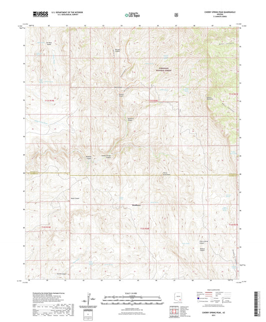 Cherry Spring Peak Arizona US Topo Map Image