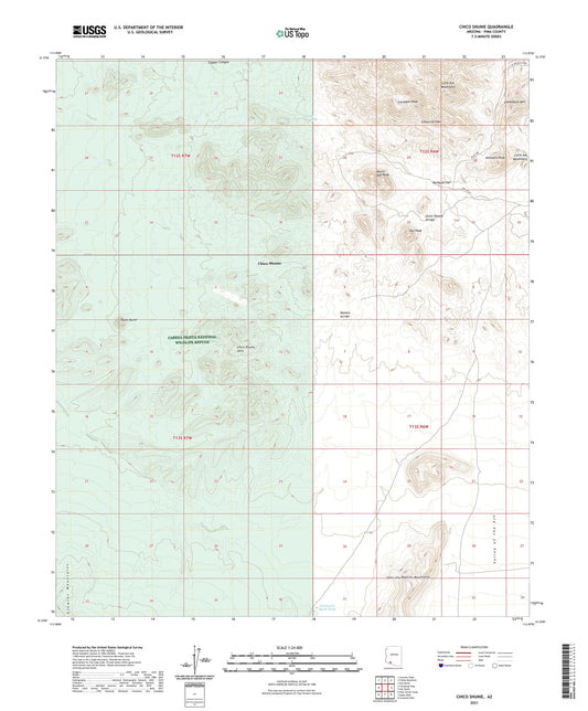 Chico Shunie Arizona US Topo Map Image