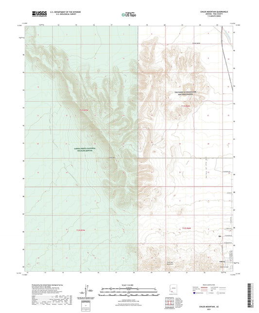 Childs Mountain Arizona US Topo Map Image