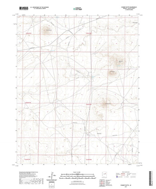 Chimney Butte Arizona US Topo Map Image