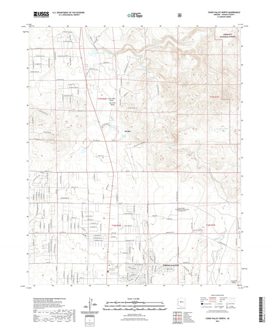 Chino Valley North Arizona US Topo Map Image