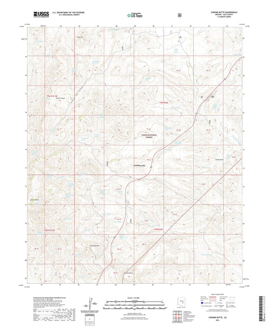 Chrome Butte Arizona US Topo Map Image