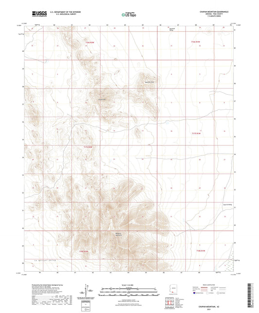 Chupan Mountain Arizona US Topo Map Image